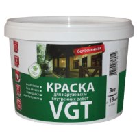 Краска ВГТ для наружных и внутр. работ моющаяся 3 кг."Белоснежная" Краска ВГТ для наружных и внутр. работ моющаяся 3 кг."Белоснежная"